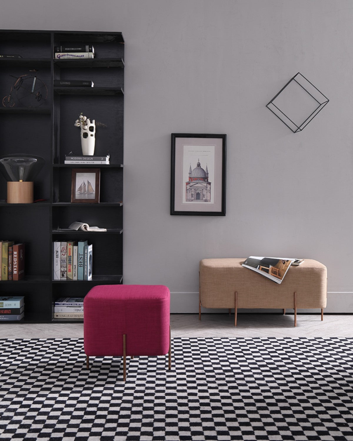 Vig Furniture Divani Casa Adler Modern Pink Small Ottoman | Modishstore | Ottomans-2