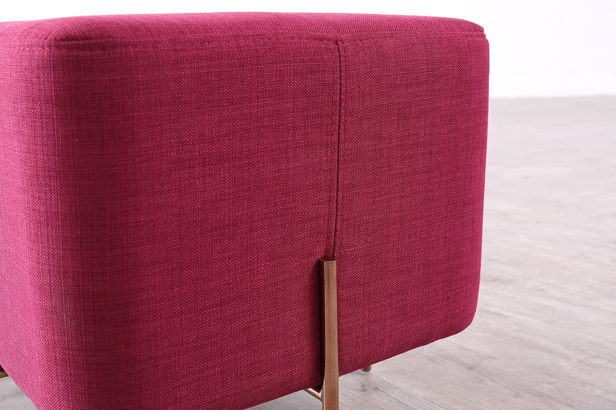 Vig Furniture Divani Casa Adler Modern Pink Small Ottoman | Modishstore | Ottomans-4