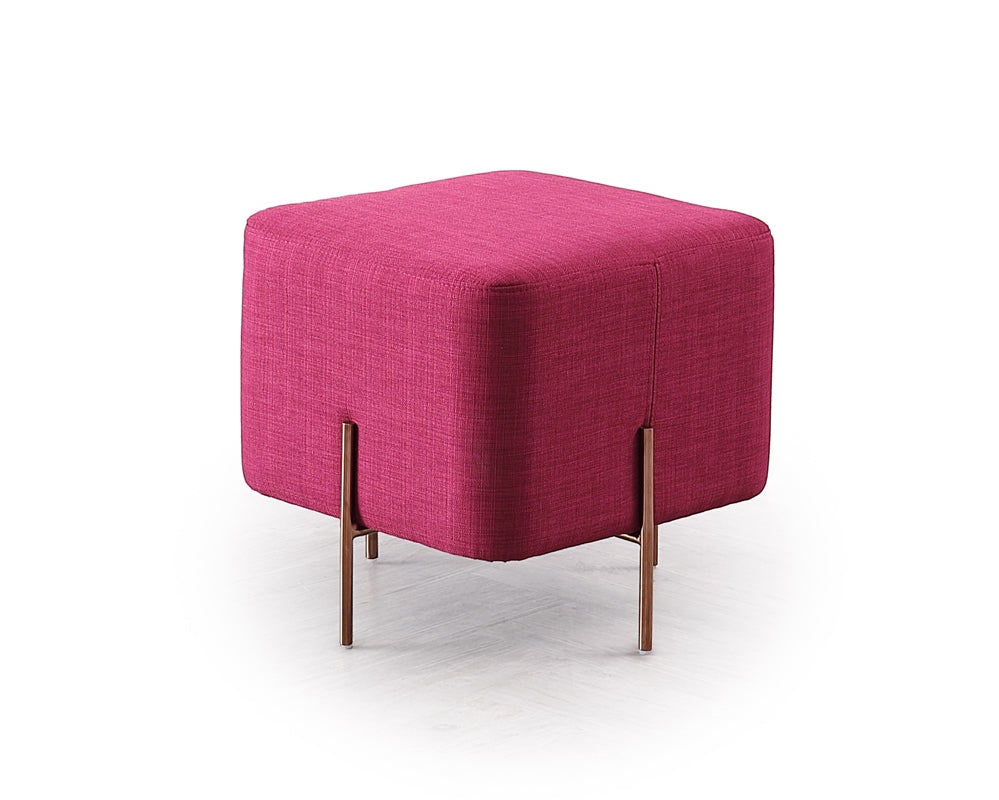 Vig Furniture Divani Casa Adler Modern Pink Small Ottoman | Modishstore | Ottomans