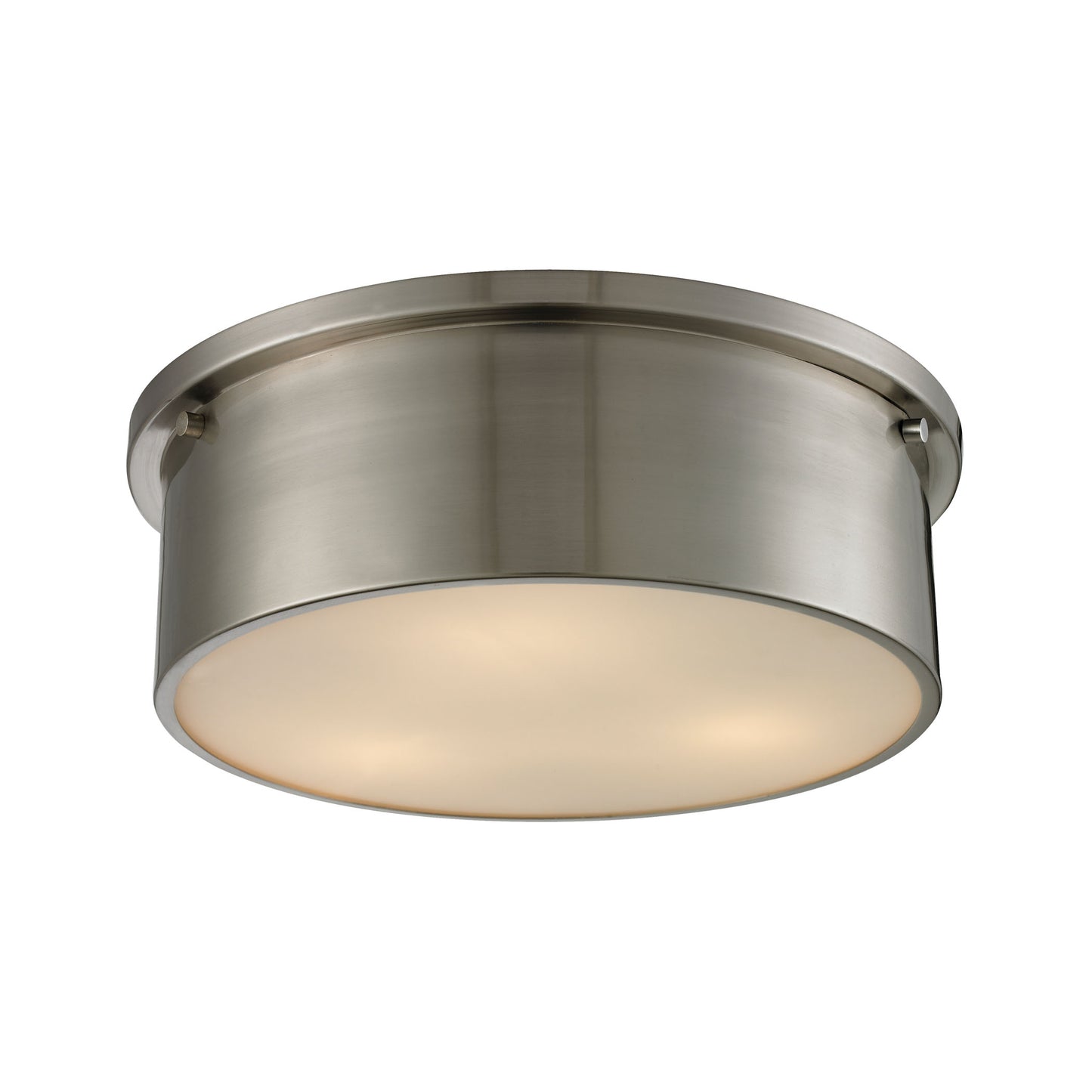 Simpson 3-Light Flush Mount in Brushed Nickel with Frosted White Diffuser ELK Lighting | Ceiling Lamps | Modishstore