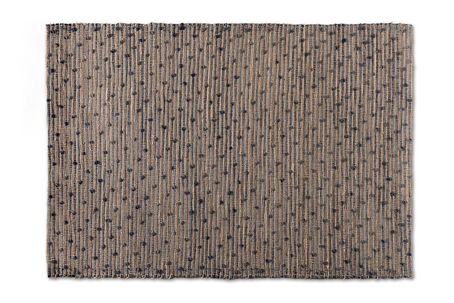 baxton studio berries modern and contemporary natural brown and blue handwoven jute blend area rug | Modish Furniture Store-2