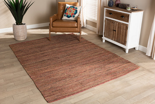 Baxton Studio Flamings Modern and Contemporary Rust Handwoven Hemp Area Rug | Modishstore | Rugs