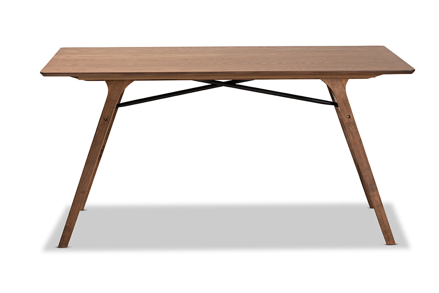 Baxton Studio Saxton Mid-Century Modern Transitional Walnut Brown Finished Wood Dining Table | Dining Tables | Modishstore - 6
