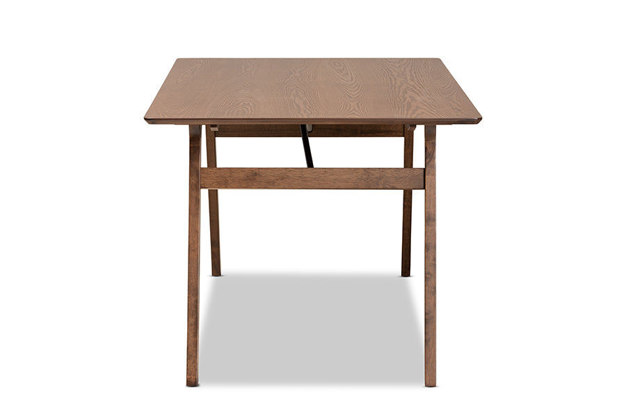 Baxton Studio Saxton Mid-Century Modern Transitional Walnut Brown Finished Wood Dining Table | Dining Tables | Modishstore - 5