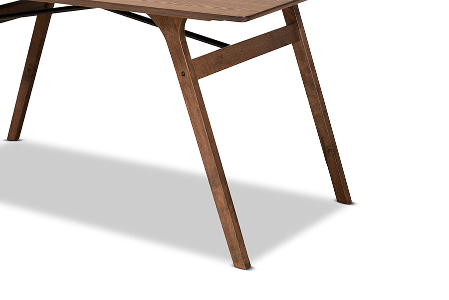 Baxton Studio Saxton Mid-Century Modern Transitional Walnut Brown Finished Wood Dining Table | Dining Tables | Modishstore - 4