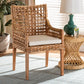 Baxton Studio Saoka Modern and Contemporary Natural Brown Finished Wood and Rattan Dining Chair | Modishstore | Dining Chairs
