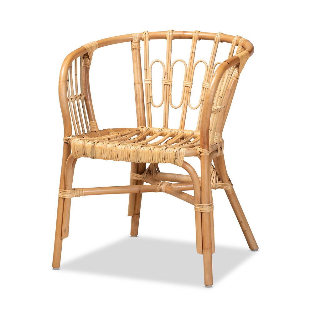 Baxton Studio Luxio Modern and Contemporary Natural Finished Rattan Dining Chair | Dining Chairs | Modishstore - 2