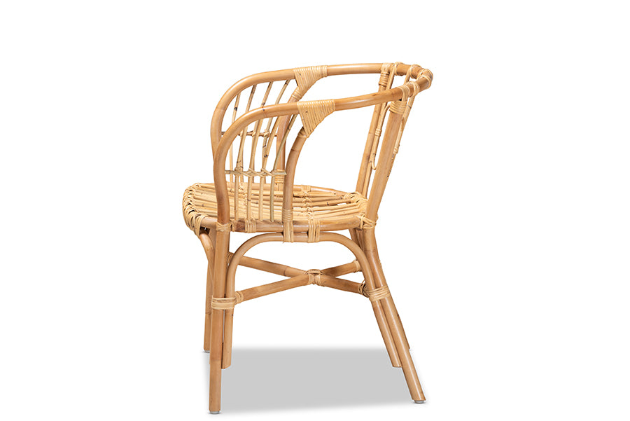 Baxton Studio Luxio Modern and Contemporary Natural Finished Rattan Dining Chair | Dining Chairs | Modishstore - 6