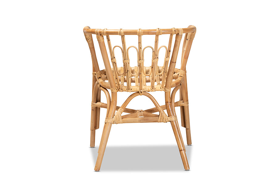 Baxton Studio Luxio Modern and Contemporary Natural Finished Rattan Dining Chair | Dining Chairs | Modishstore - 5
