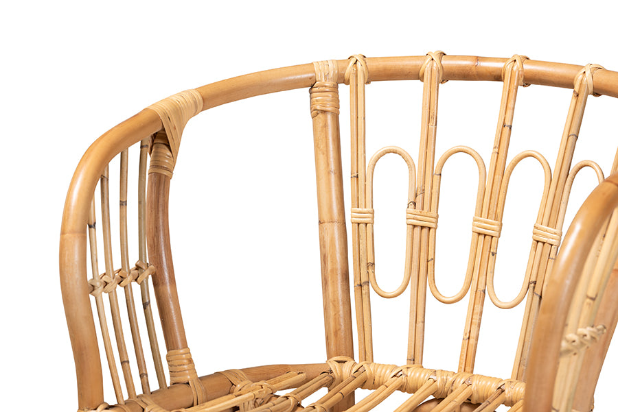 Baxton Studio Luxio Modern and Contemporary Natural Finished Rattan Dining Chair | Dining Chairs | Modishstore - 4