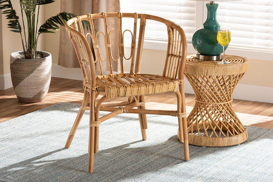 Baxton Studio Luxio Modern and Contemporary Natural Finished Rattan Dining Chair | Dining Chairs | Modishstore
