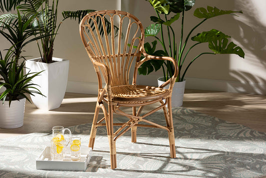 Baxton Studio Sheraton Modern and Contemporary Natural Finished Rattan Dining Chair | Dining Chairs | Modishstore