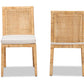 Baxton Studio Sofia Modern and Contemporary Natural Finished Wood and Rattan 2-Piece Dining Chair Set | Dining Chairs | Modishstore - 8