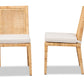 Baxton Studio Sofia Modern and Contemporary Natural Finished Wood and Rattan 2-Piece Dining Chair Set | Dining Chairs | Modishstore - 7