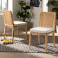 Baxton Studio Sofia Modern and Contemporary Natural Finished Wood and Rattan 2-Piece Dining Chair Set | Dining Chairs | Modishstore