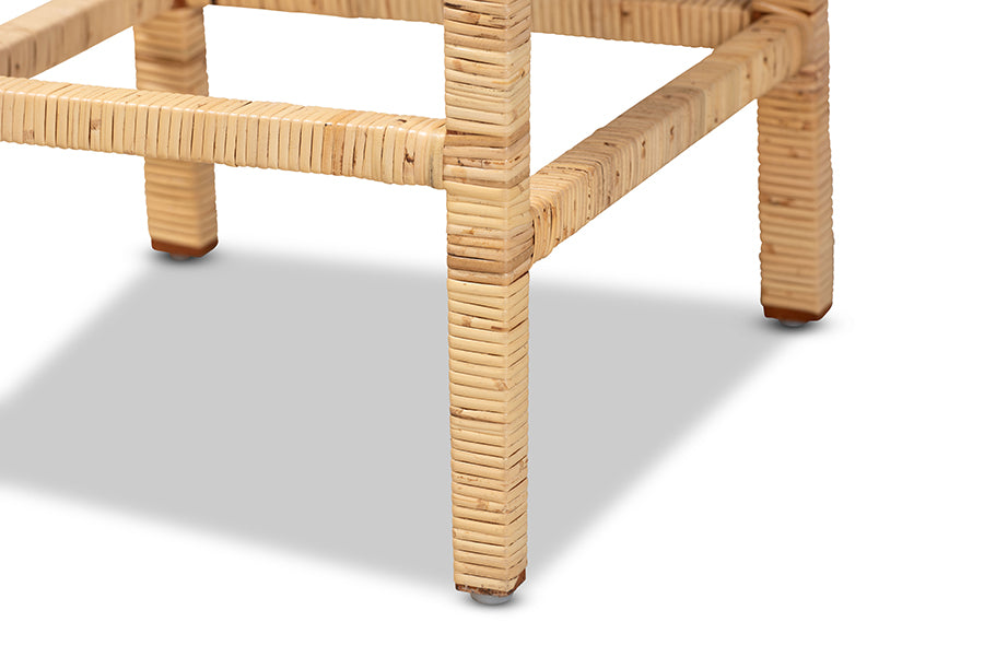 Baxton Studio Sofia Modern and Contemporary Natural Finished Wood and Rattan Counter Stool | Counter Stools | Modishstore - 10
