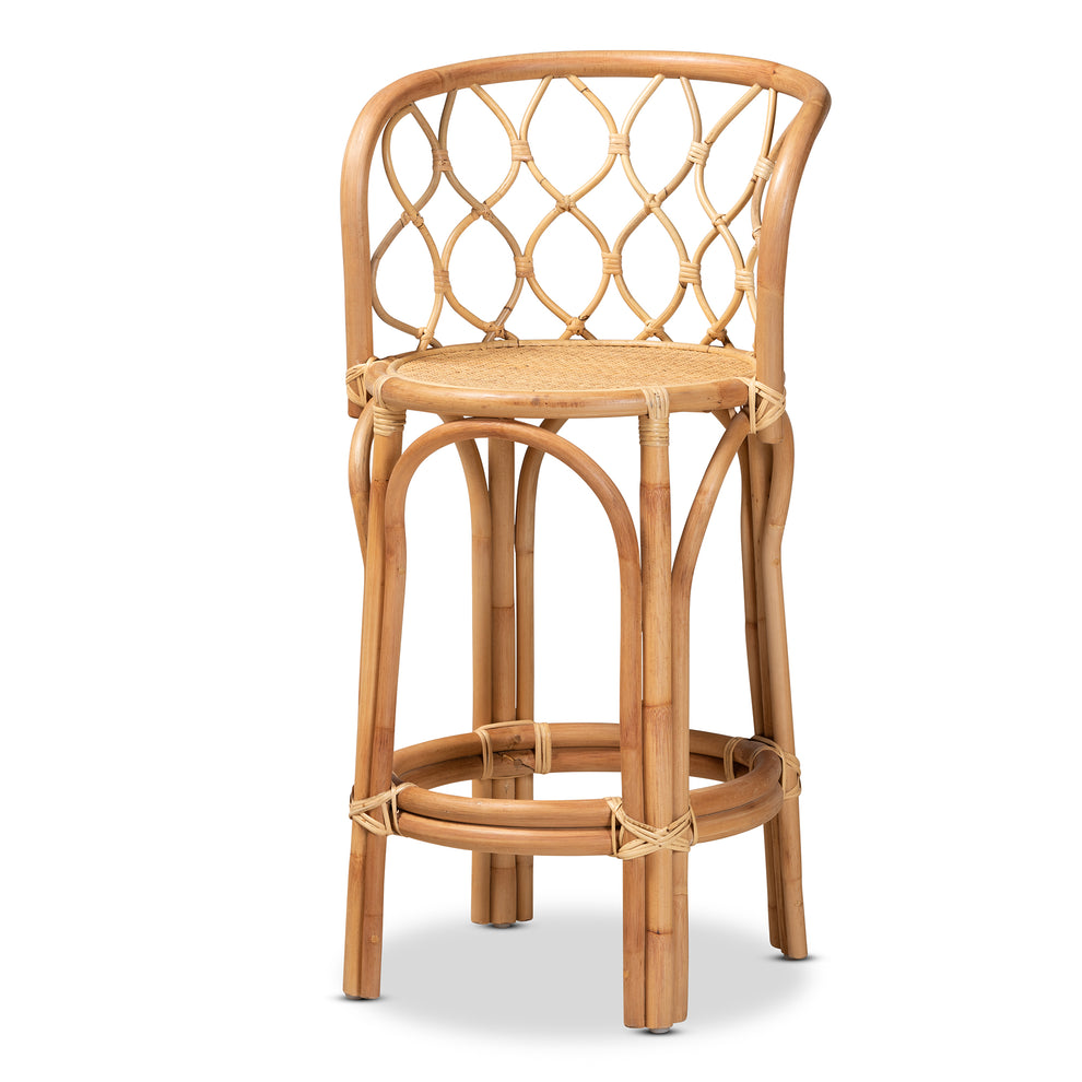 Baxton Studio Diana Modern and Contemporary Natural Finished Rattan Counter Stool | Counter Stools | Modishstore - 2