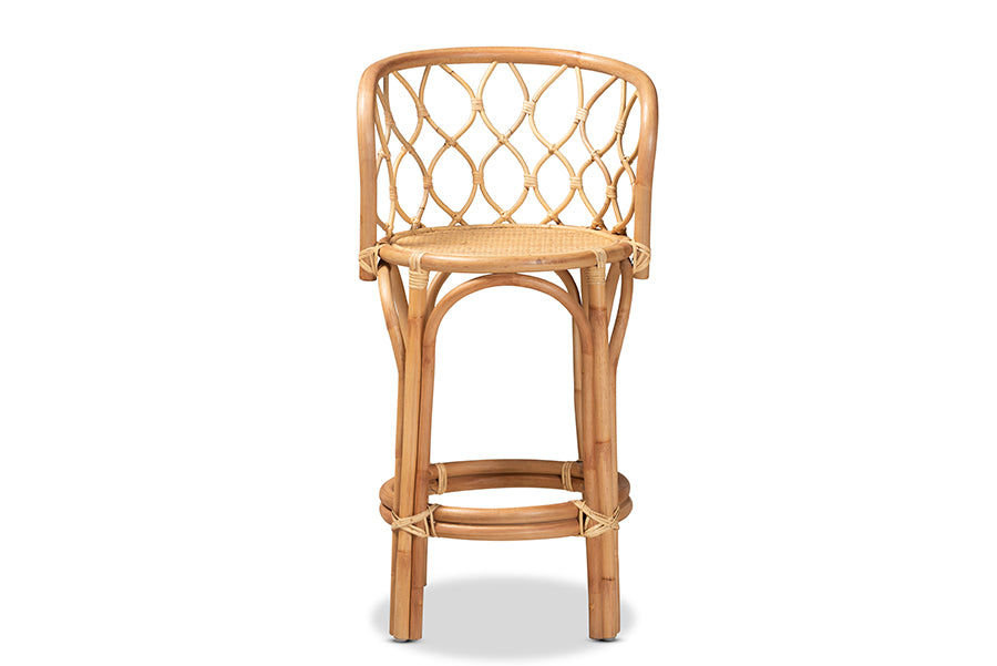 Baxton Studio Diana Modern and Contemporary Natural Finished Rattan Counter Stool | Counter Stools | Modishstore - 6