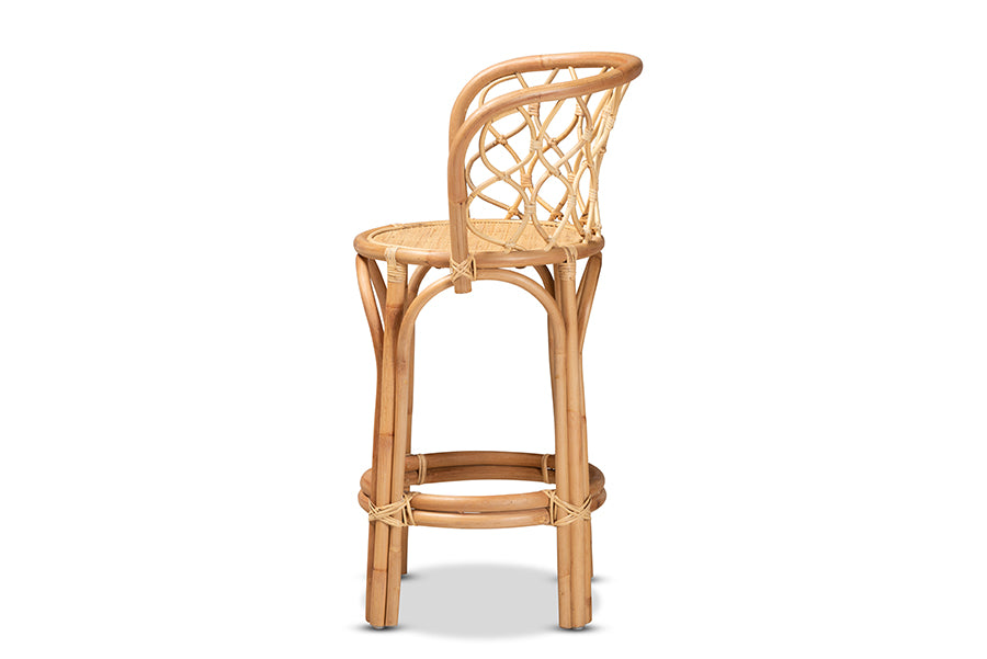 Baxton Studio Diana Modern and Contemporary Natural Finished Rattan Counter Stool | Counter Stools | Modishstore - 5