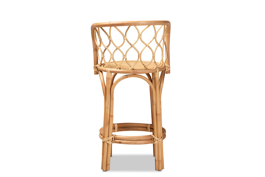 Baxton Studio Diana Modern and Contemporary Natural Finished Rattan Counter Stool | Counter Stools | Modishstore - 4