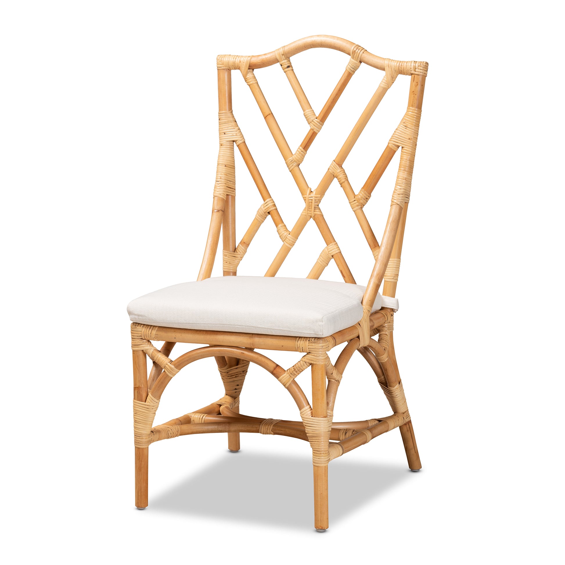 Baxton Studio Sonia Modern and Contemporary Natural Finished Rattan Dining Chair | Dining Chairs | Modishstore - 2