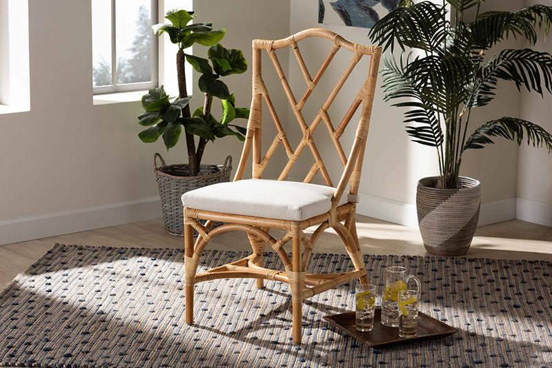 Baxton Studio Sonia Modern and Contemporary Natural Finished Rattan Dining Chair | Dining Chairs | Modishstore