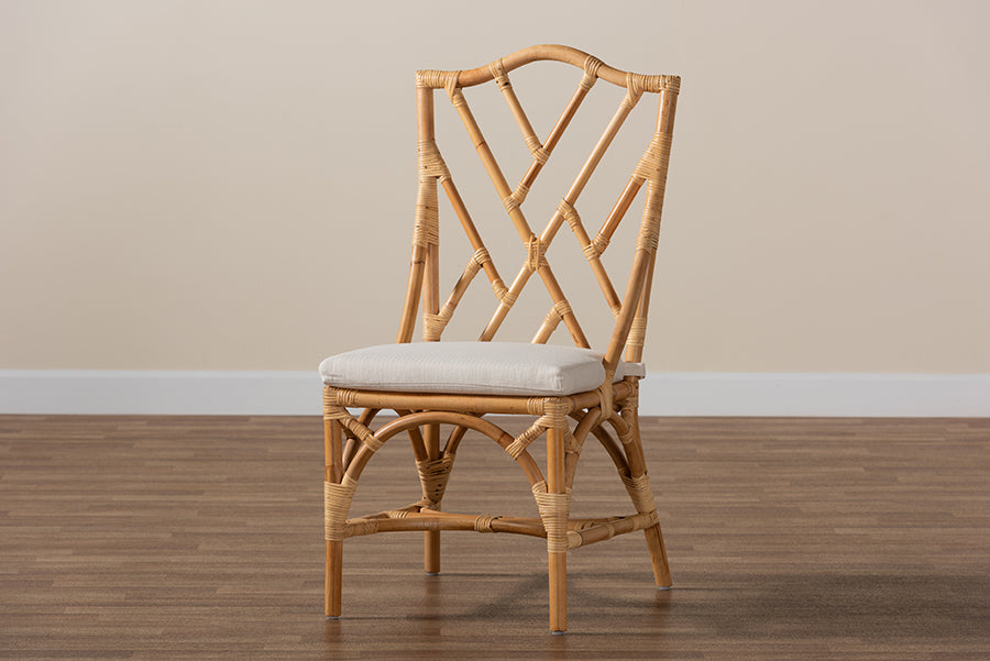 Baxton Studio Sonia Modern and Contemporary Natural Finished Rattan Dining Chair | Dining Chairs | Modishstore - 3