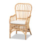 baxton studio aya modern and contemporary natural finished rattan armchair | Modish Furniture Store-2