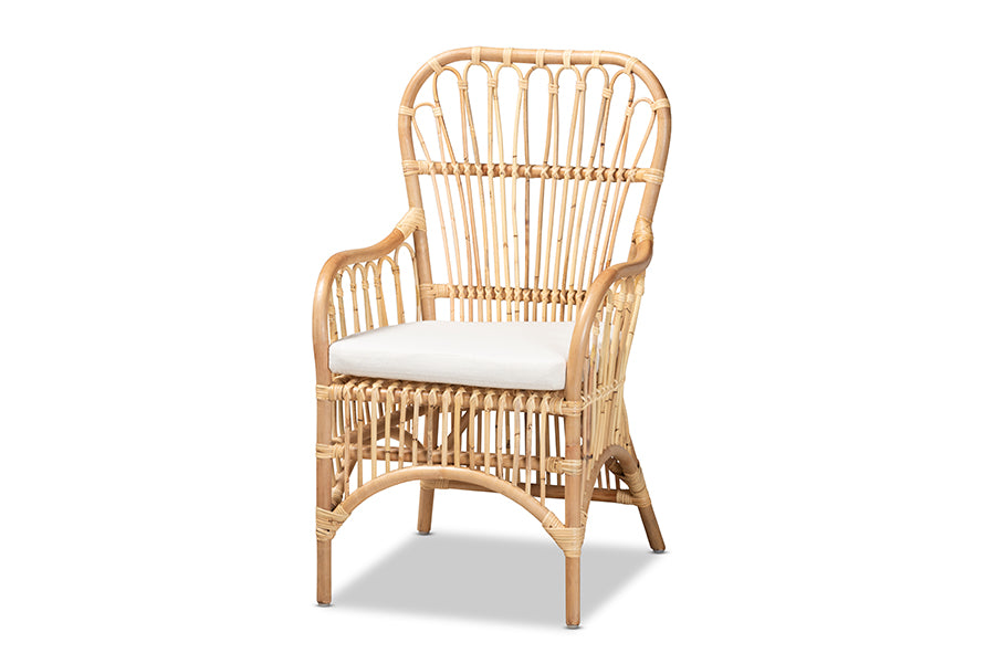 baxton studio aya modern and contemporary natural finished rattan armchair | Modish Furniture Store-2