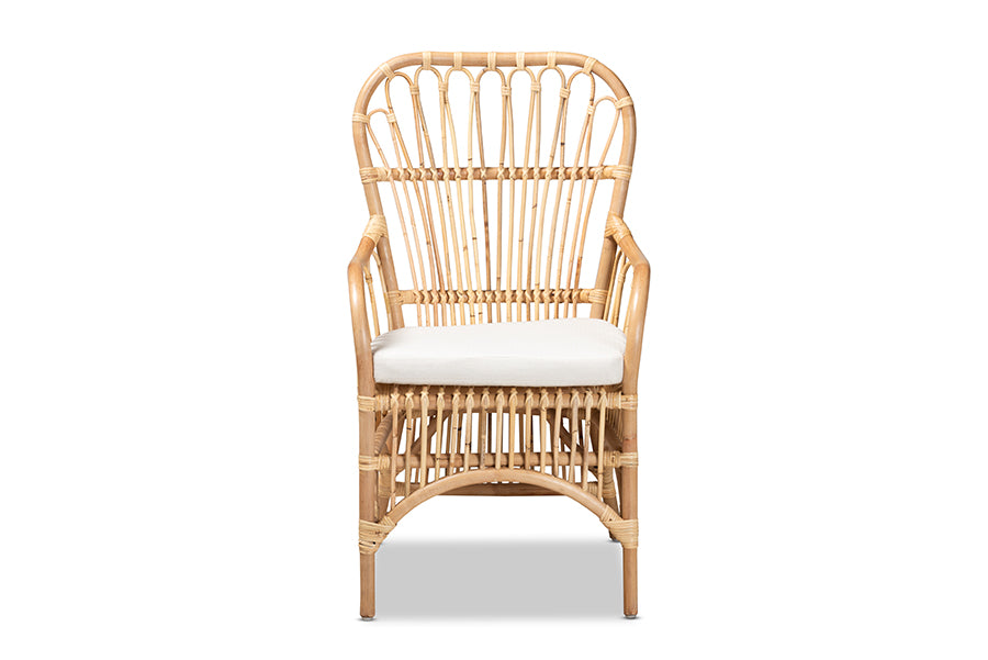 baxton studio aya modern and contemporary natural finished rattan armchair | Modish Furniture Store-3