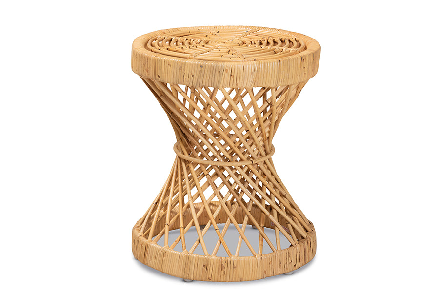 baxton studio seville modern and contemporary natural finished rattan end table | Modish Furniture Store-2