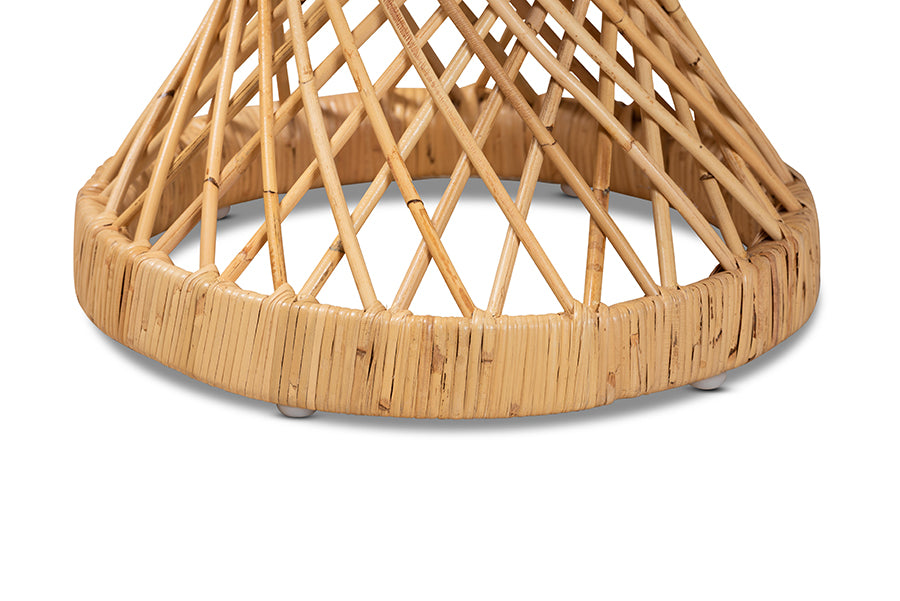 baxton studio seville modern and contemporary natural finished rattan end table | Modish Furniture Store-3