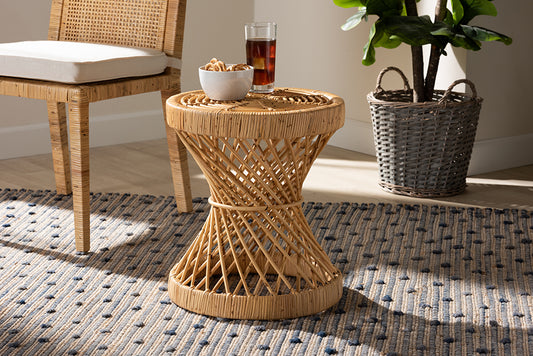 Baxton Studio Seville Modern and Contemporary Natural Finished Rattan End Table | Modishstore | End Tables