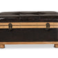 Baxton Studio Gendry Modern Rustic Transitional Dark Brown Faux Leather Upholstered and Oak Brown Finished Wood Small Storage Ottoman | Ottomans | Modishstore - 9