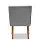 Baxton Studio Alvis Mid-Century Modern Grey Velvet Upholstered And Walnut Brown Finished Wood Dining Chair | Dining Chairs | Modishstore - 5