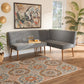 Baxton Studio Alvis Mid-Century Modern Grey Velvet Upholstered And Walnut Brown Finished Wood 2-Piece Dining Nook Banquette Set | Sofas | Modishstore