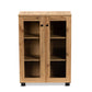 Baxton Studio Mason Modern and Contemporary Oak Brown Finished Wood 2-Door Storage Cabinet with Glass Doors | Cabinets | Modishstore - 7