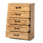 Baxton Studio Colburn Modern and Contemporary Oak Brown Finished Wood 5-Drawer Tallboy Storage Chest | Drawers | Modishstore - 6