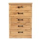 Baxton Studio Colburn Modern and Contemporary Oak Brown Finished Wood 5-Drawer Tallboy Storage Chest | Drawers | Modishstore - 5