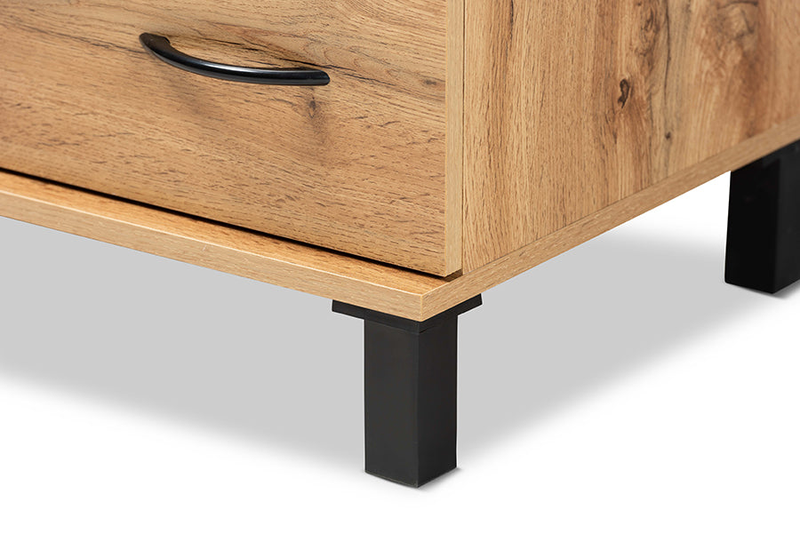 Baxton Studio Maison Modern and Contemporary Oak Brown Finished Wood 5-Drawer Storage Chest | Drawers | Modishstore - 4