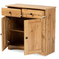 Baxton Studio Lauren Modern and Contemporary Oak Brown Finished Wood 2-Door Buffet Kitchen Cabinet | Cabinets | Modishstore - 6