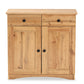 Baxton Studio Lauren Modern and Contemporary Oak Brown Finished Wood 2-Door Buffet Kitchen Cabinet | Cabinets | Modishstore - 5