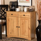 Baxton Studio Lauren Modern and Contemporary Oak Brown Finished Wood 2-Door Buffet Kitchen Cabinet | Cabinets | Modishstore