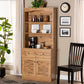 Baxton Studio Agni Modern and Contemporary Oak Brown Finished Wood Buffet and Hutch Kitchen Cabinet | Cabinets | Modishstore