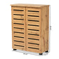 Baxton Studio Adalwin Modern and Contemporary Oak Brown Finished Wood 2-Door Shoe Storage Cabinet | Cabinets | Modishstore - 9