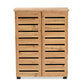 Baxton Studio Adalwin Modern and Contemporary Oak Brown Finished Wood 2-Door Shoe Storage Cabinet | Cabinets | Modishstore - 7