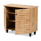 Baxton Studio Winda Modern and Contemporary Oak Brown Finished Wood 2-Door Shoe Cabinet | Cabinets | Modishstore - 8