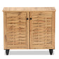 Baxton Studio Winda Modern and Contemporary Oak Brown Finished Wood 2-Door Shoe Cabinet | Cabinets | Modishstore - 7