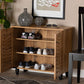 Baxton Studio Winda Modern and Contemporary Oak Brown Finished Wood 2-Door Shoe Cabinet | Cabinets | Modishstore