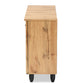 Baxton Studio Winda Modern and Contemporary Oak Brown Finished Wood 3-Door Shoe Cabinet | Cabinets | Modishstore - 6